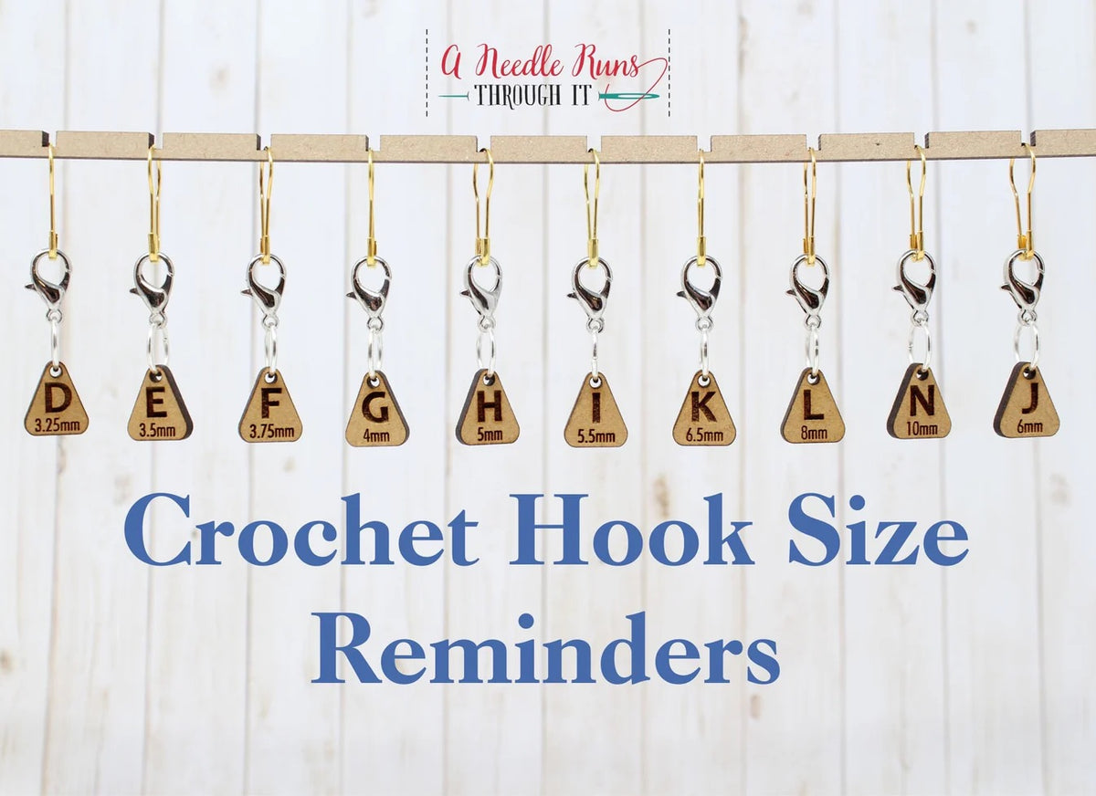 Wooden Crochet Hook Size Reminder Markers
