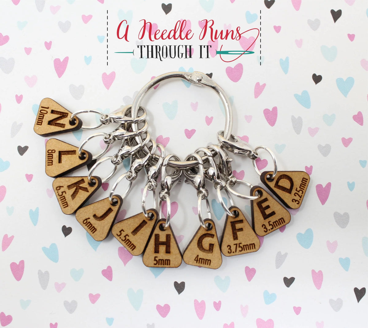 Wooden Crochet Hook Size Reminder Markers