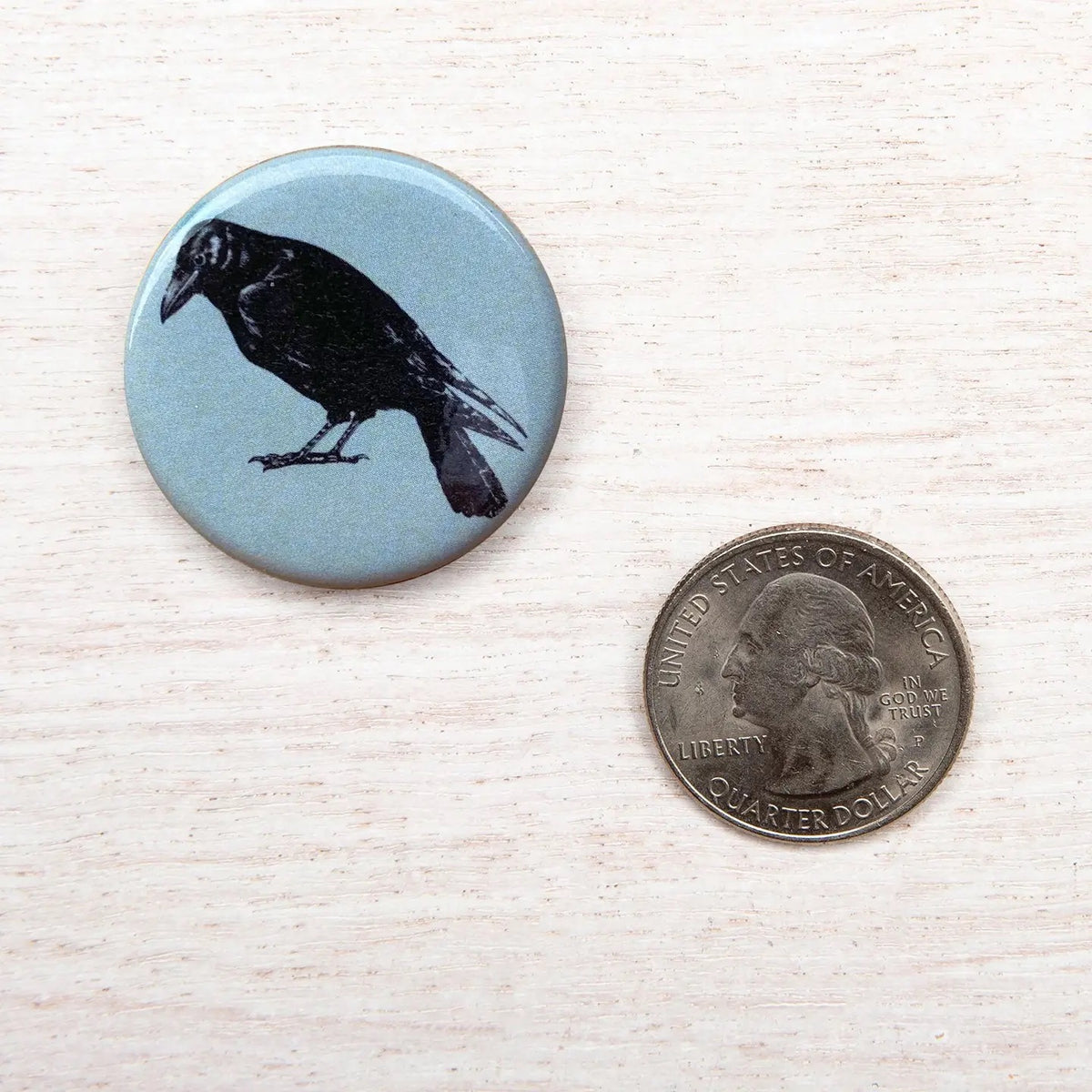 Crow Button Pin