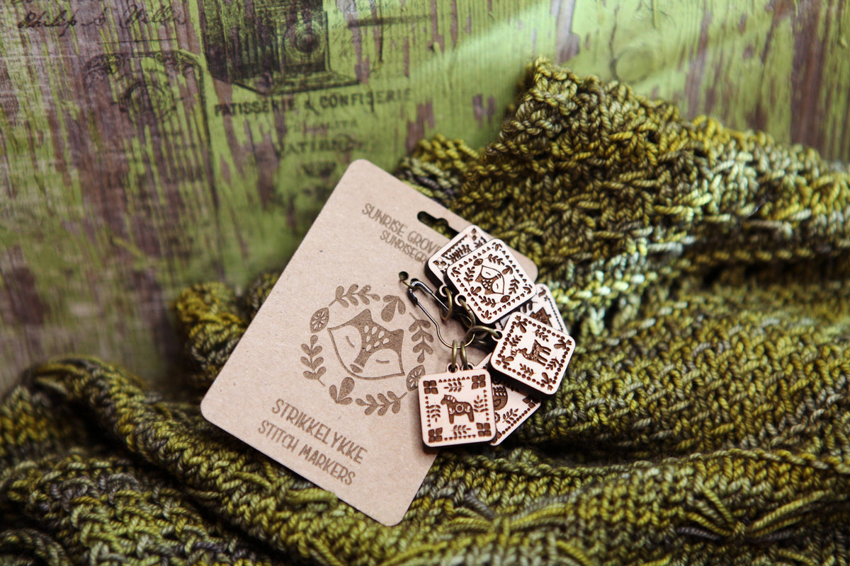 Scandinavian Stitch Markers, Nordic knitting block pattern