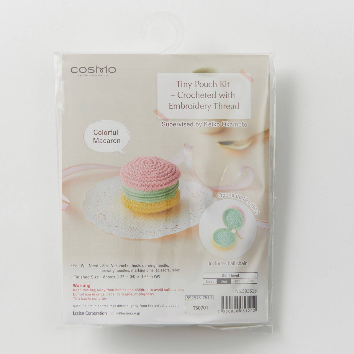 Cosmo Tiny Pouch Kit - Crochet with Embroidery Thread Kit