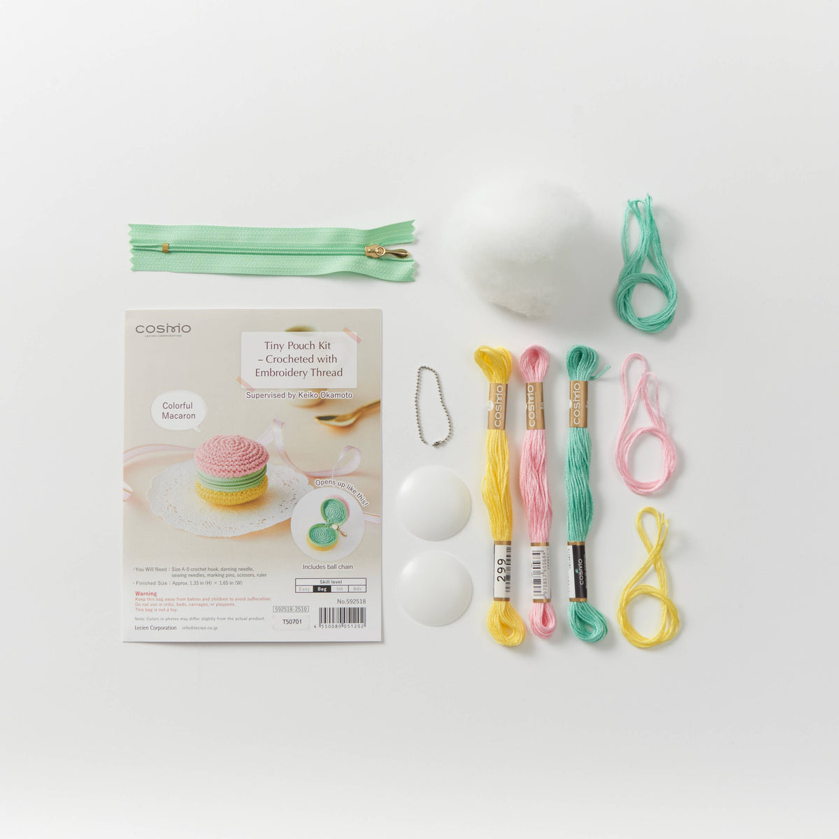 Cosmo Tiny Pouch Kit - Crochet with Embroidery Thread Kit