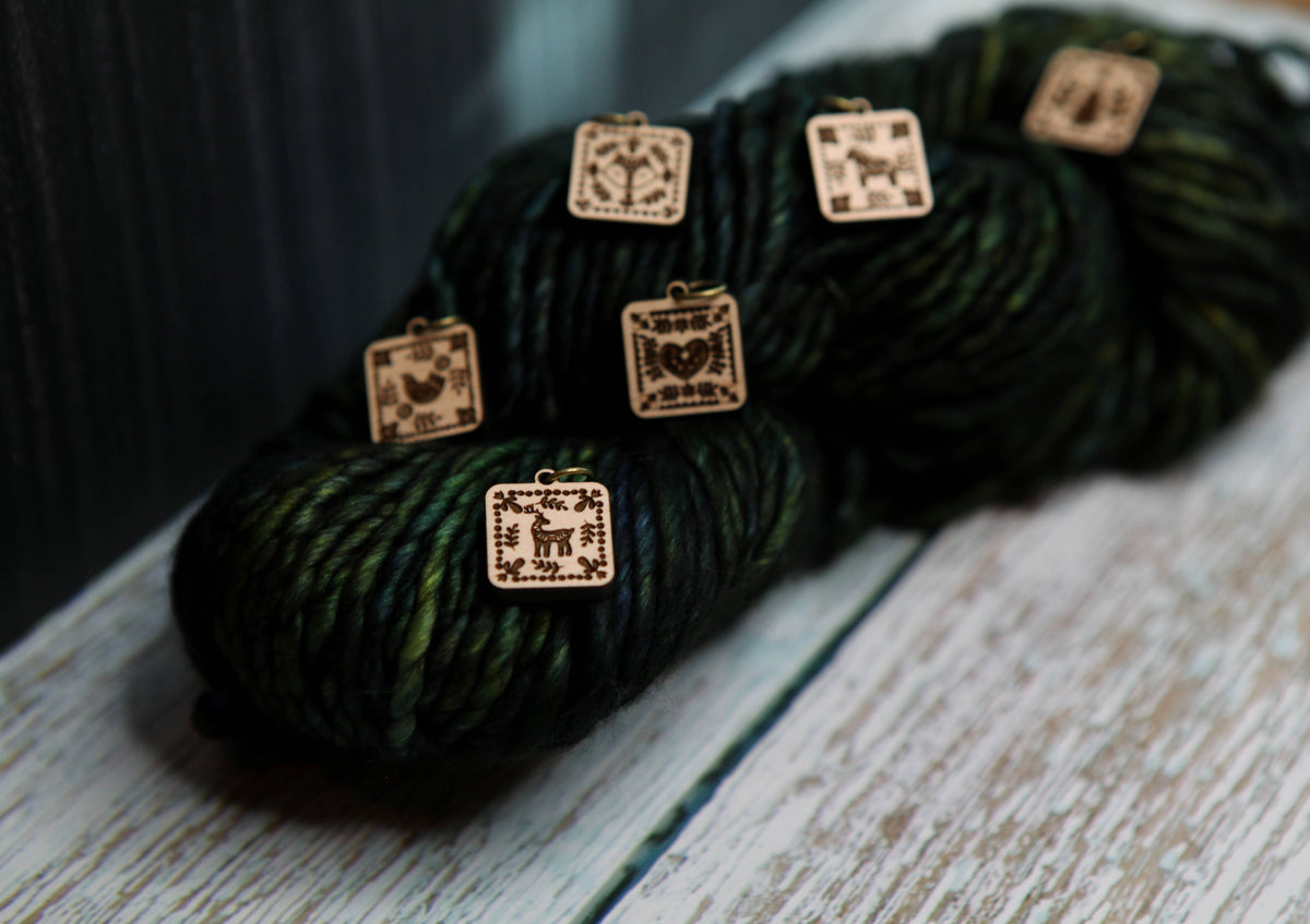 Scandinavian Stitch Markers, Nordic knitting block pattern