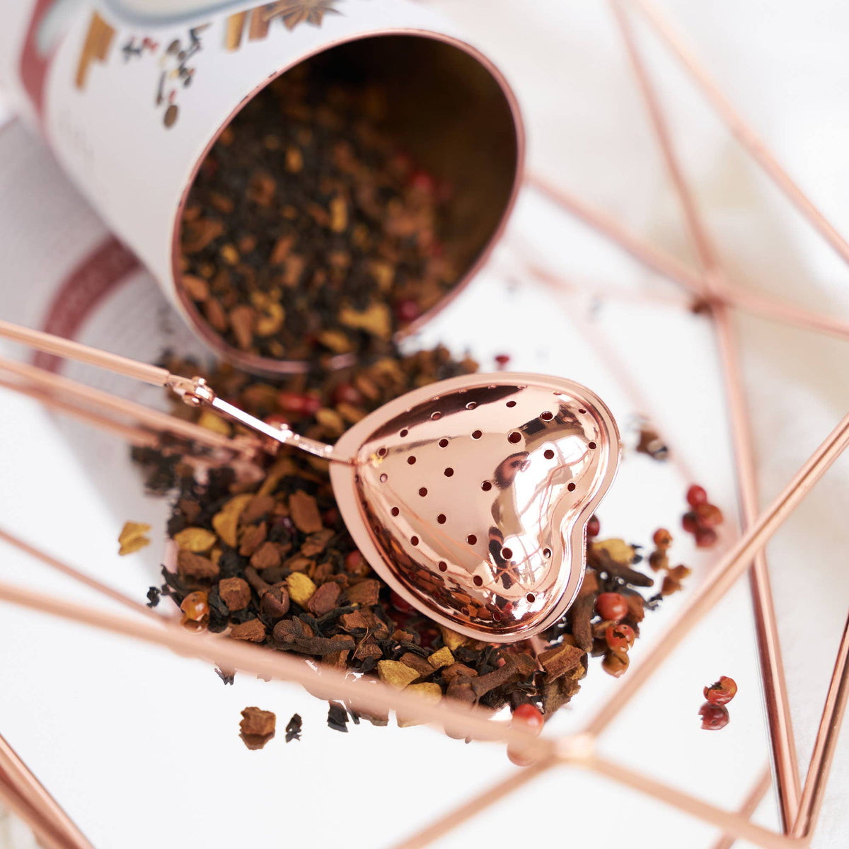 Rose Gold Plated Stainless Steel Tea Infuser Heart