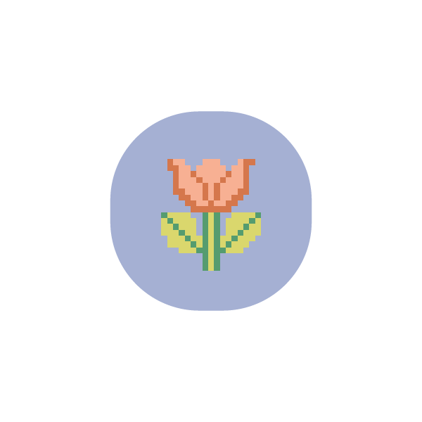 Needlepoint Canvas: Tulip 1.75" Round Mini