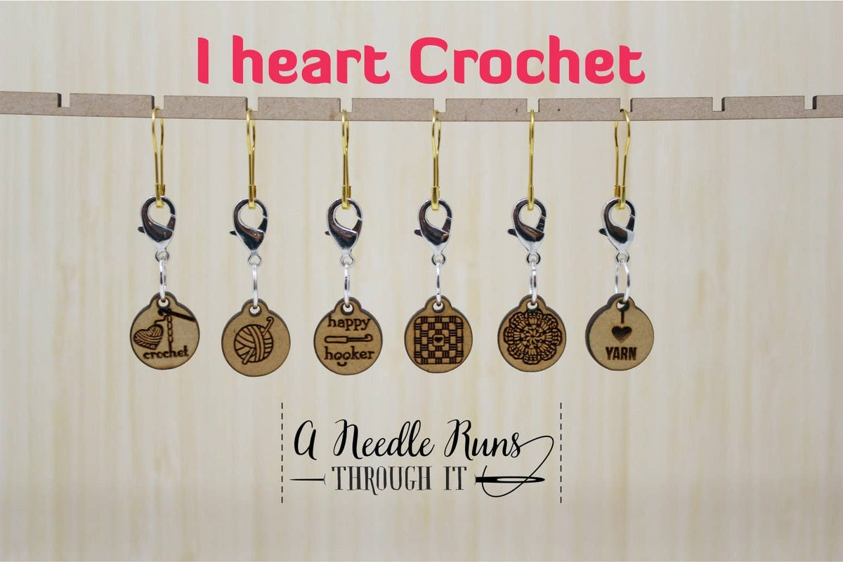 I Heart Crochet - Stitch Markers (set of 6)