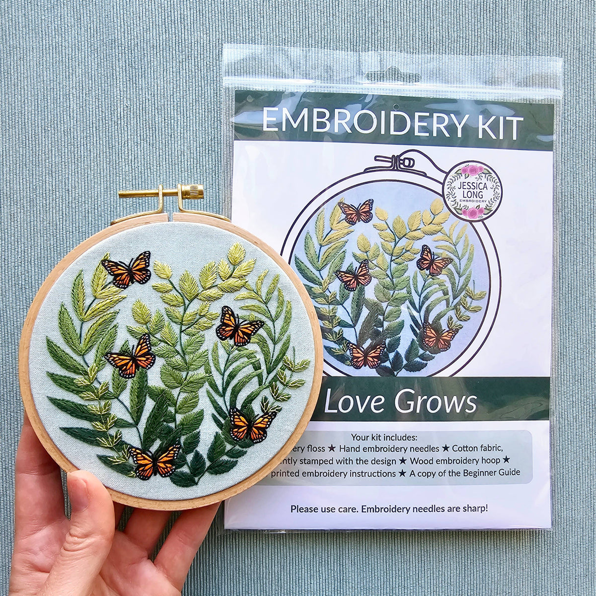 Love Grows Butterfly Embroidery Kit