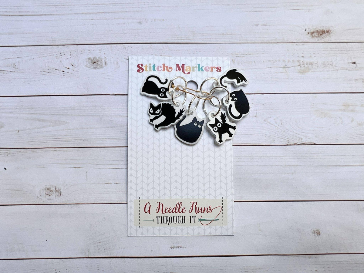 Black Cats - Stitch Markers (set of 6)