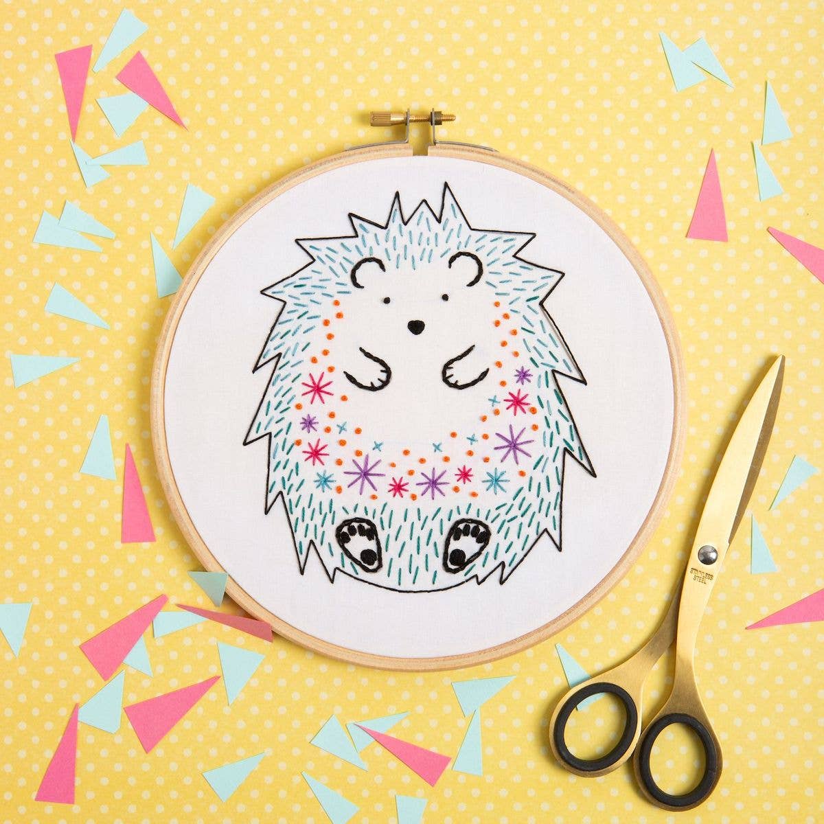 Hedgehog Embroidery Kit | Complete Craft Kit for Beginners