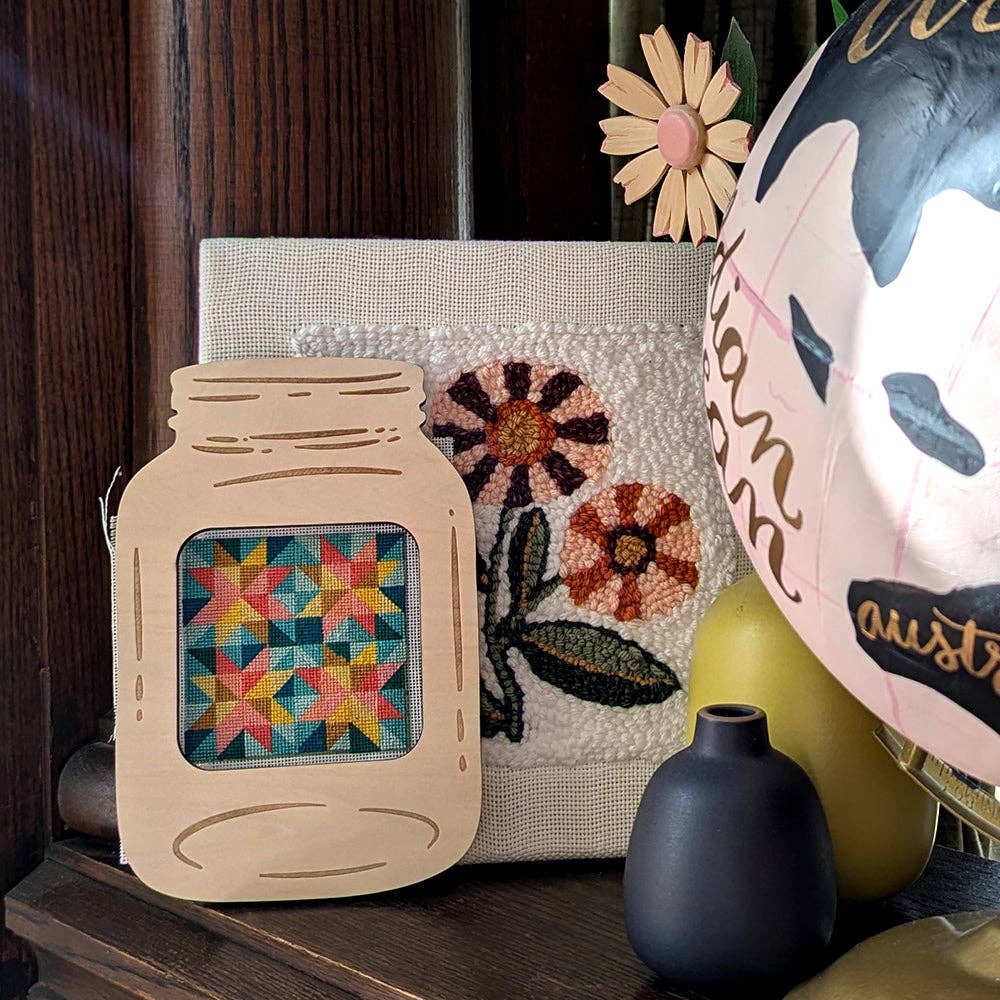 Needlepoint Canvas: Star Quilt Block 4x4"