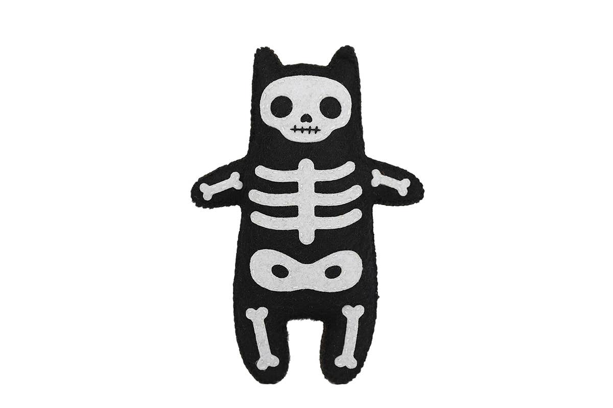 Skeleton Cat Felt Doll Kit