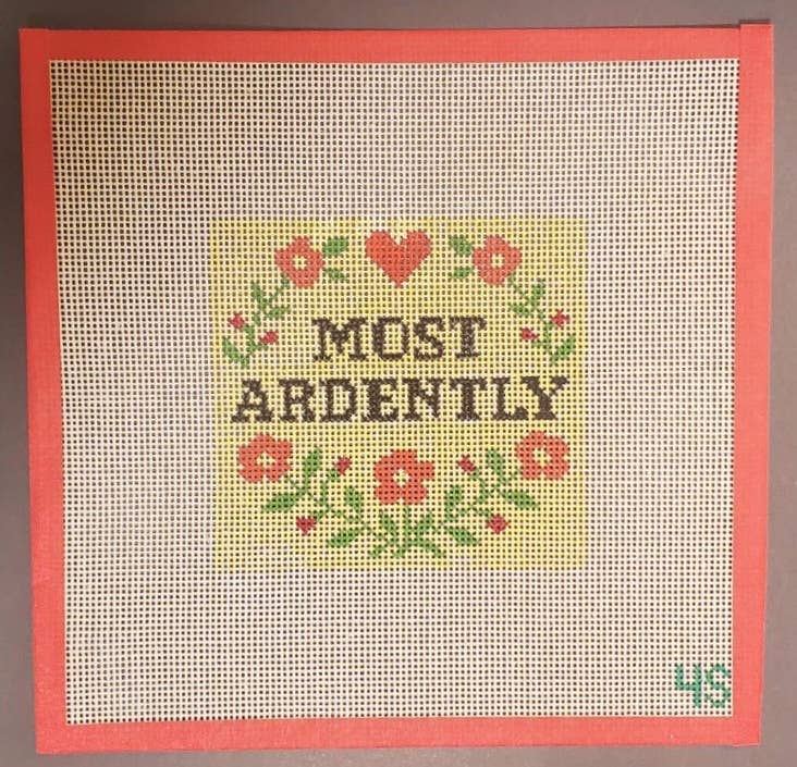 Needlepoint Canvas: Pride Prejudice Most Ardently