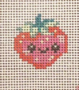 Needlepoint Canvas: Strawberry Hand‑Painted Needlepoint Canvas, 14 mesh
