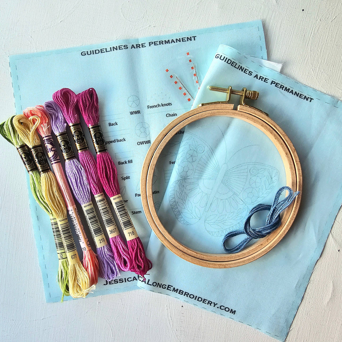Beginner Butterfly Sampler Embroidery kit