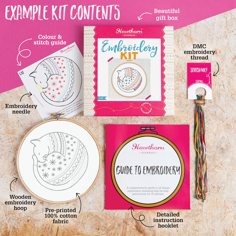Hedgehog Embroidery Kit | Complete Craft Kit for Beginners