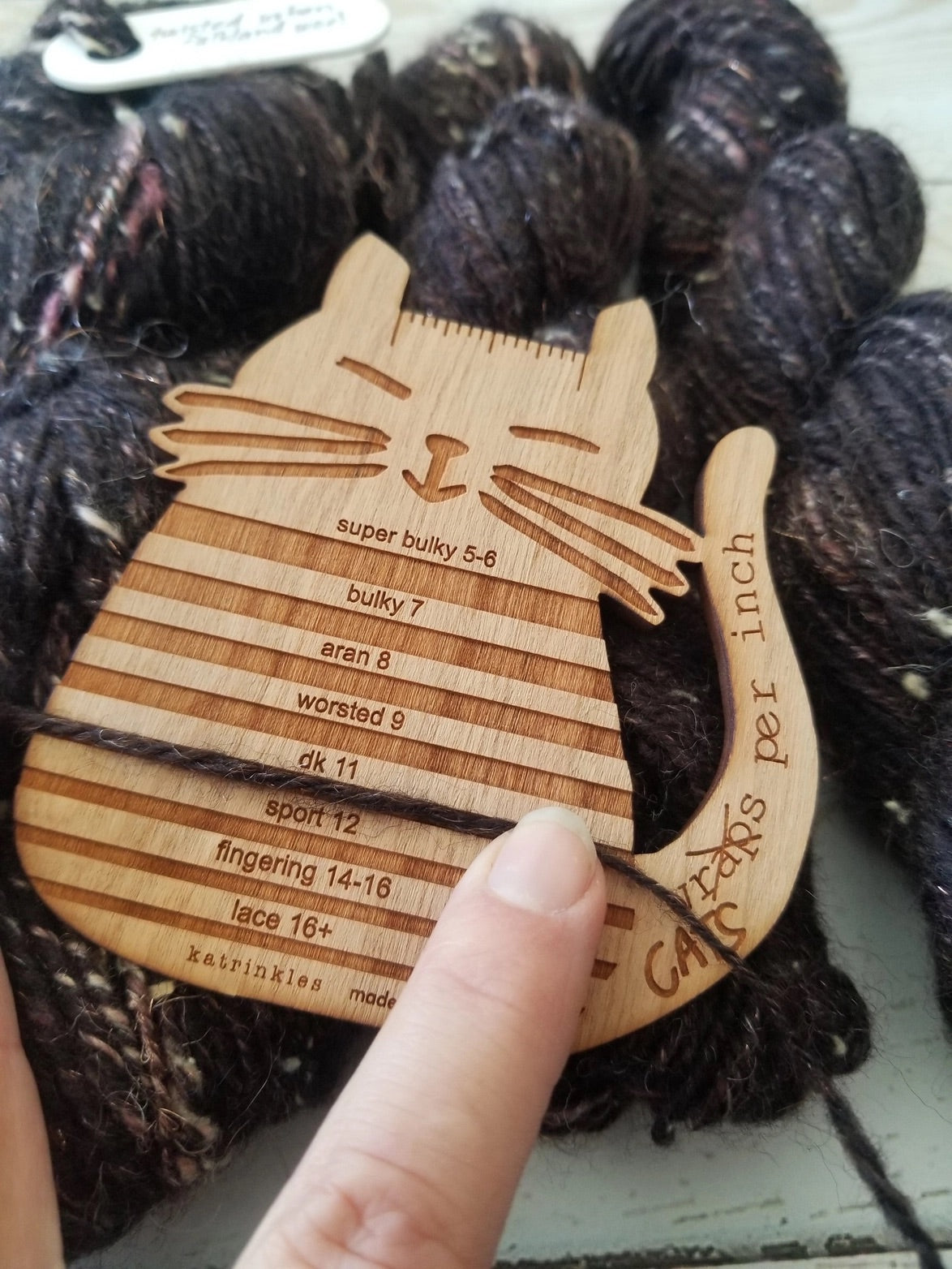 Cat-Rinkles "Cats Per Inch" Yarn Gauge Tool