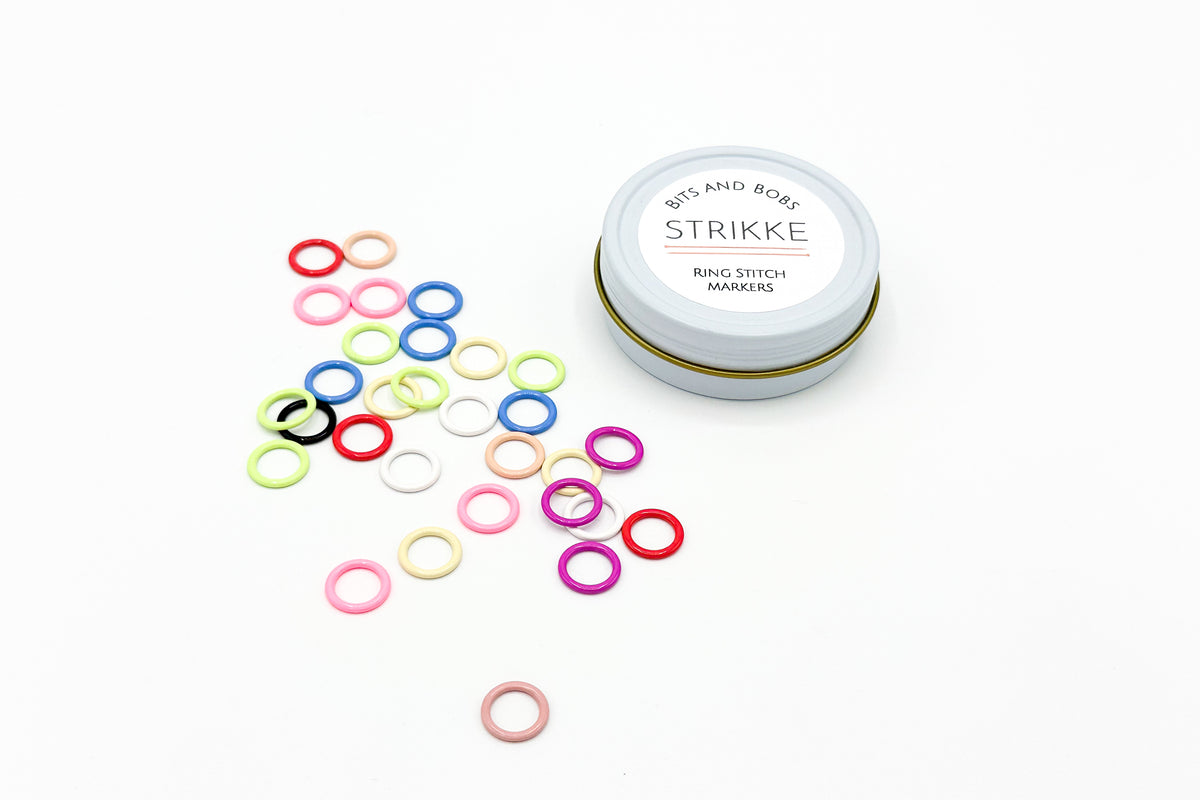 Strikke Stitch Marker Tin - Ring Stitch Markers