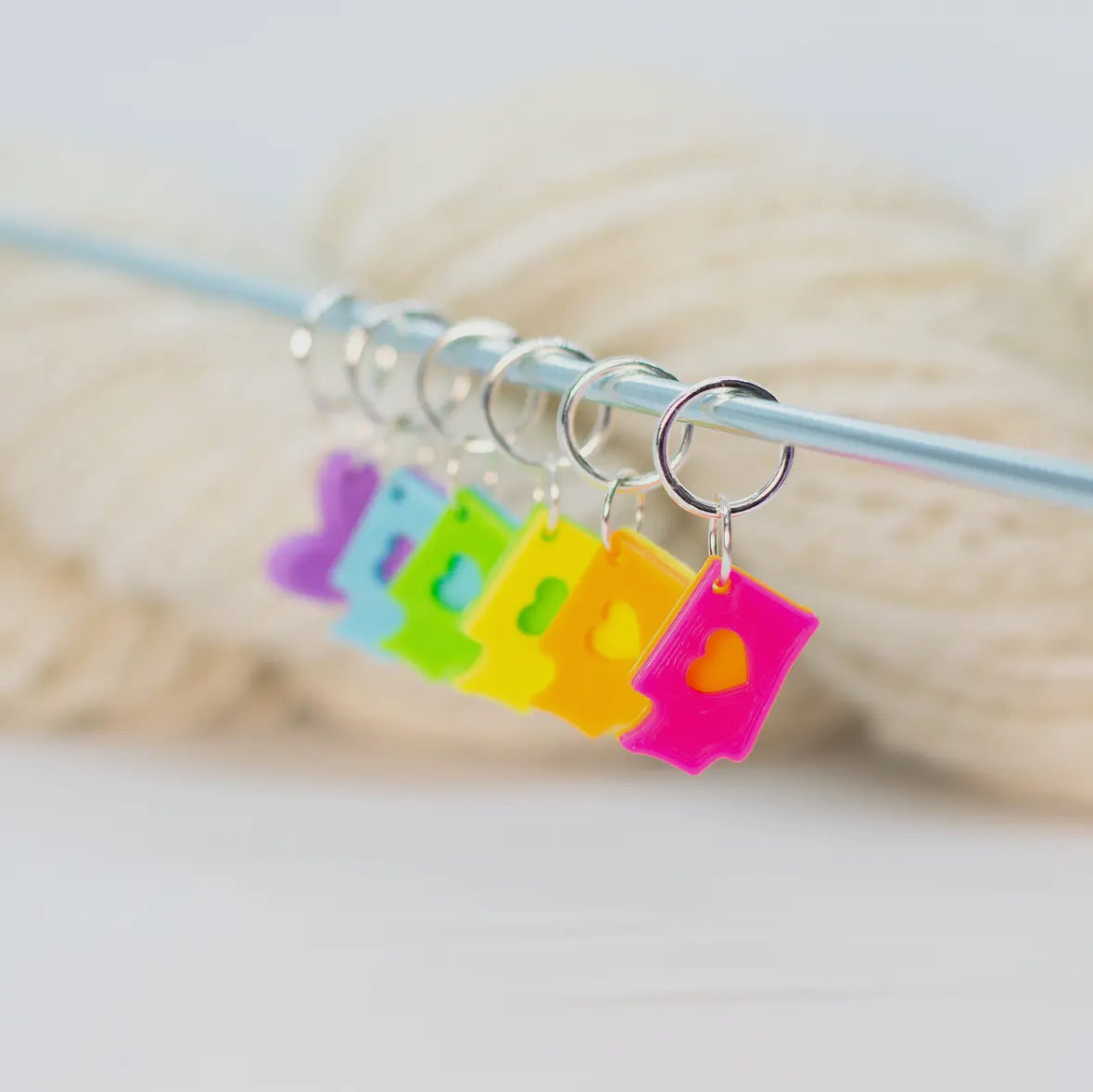 Blue Bird Makery Stitch Markers - Evergreen Love WA State