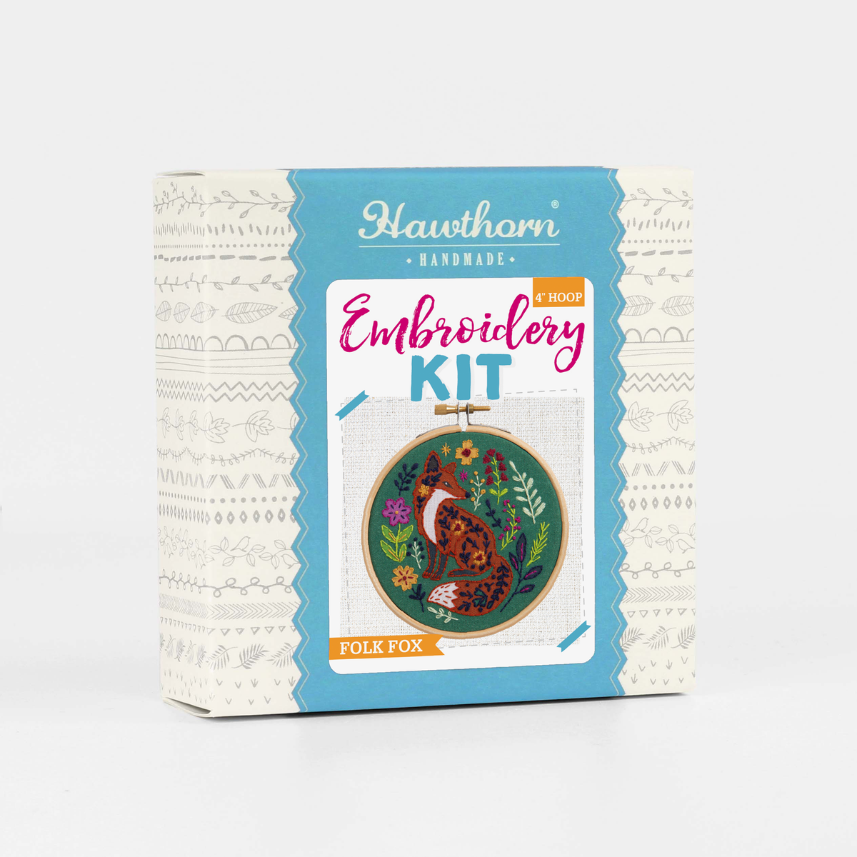 Folk Fox Mini Embroidery Kit | Complete Craft Kit