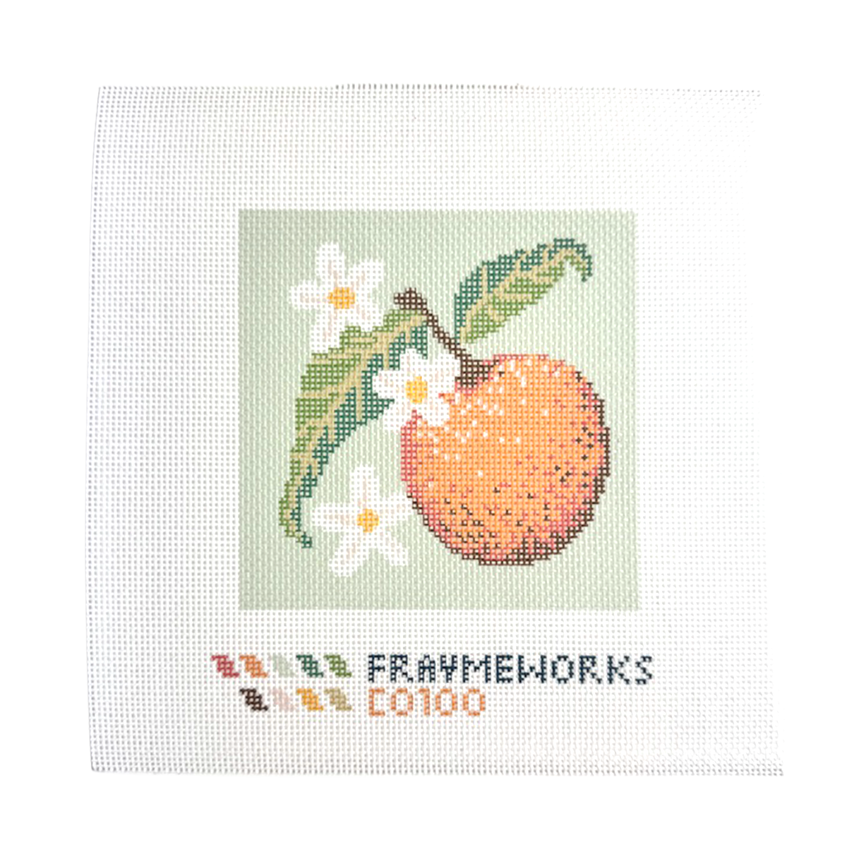 Needlepoint Canvas: Orange Blossom 4x4"