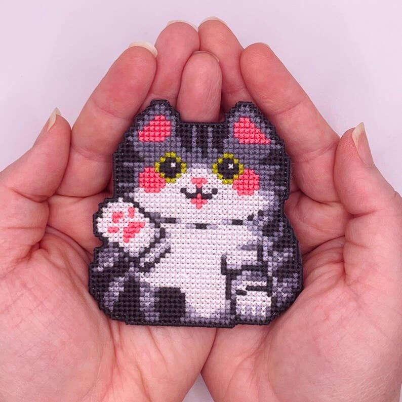 Grey Cat Cross Stitch Craft Kit