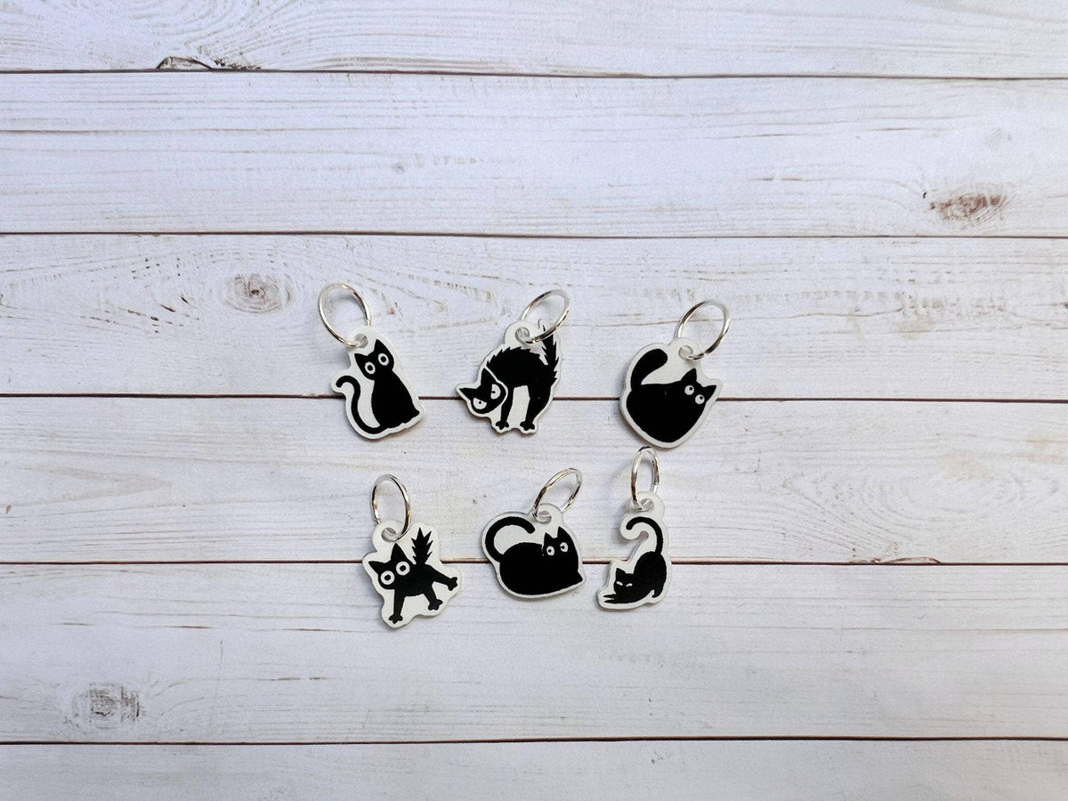 Black Cats - Stitch Markers (set of 6)