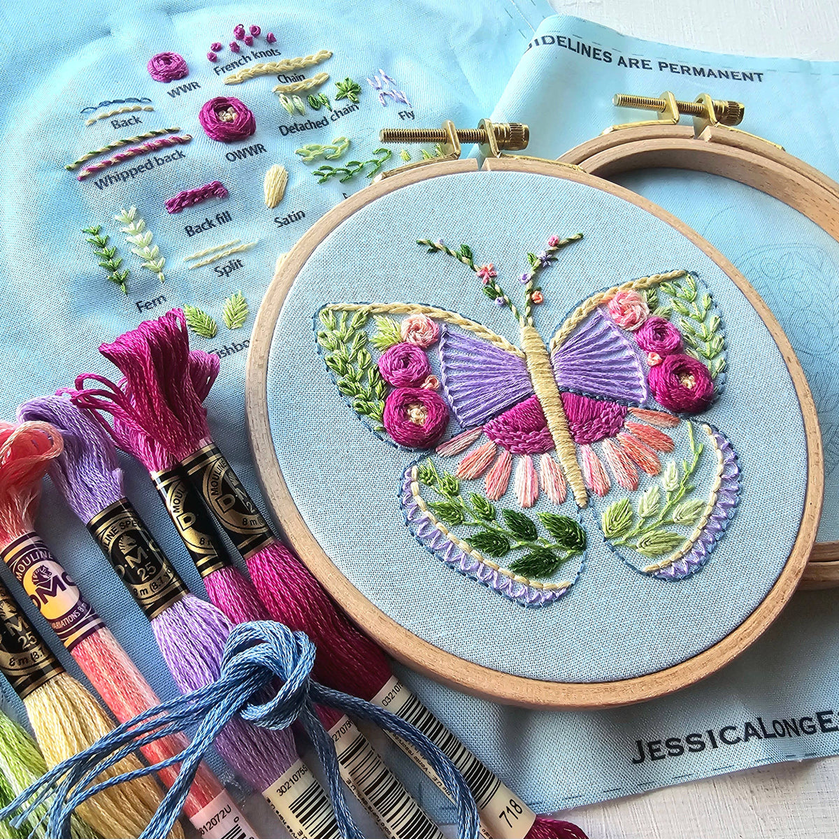 Beginner Butterfly Sampler Embroidery kit