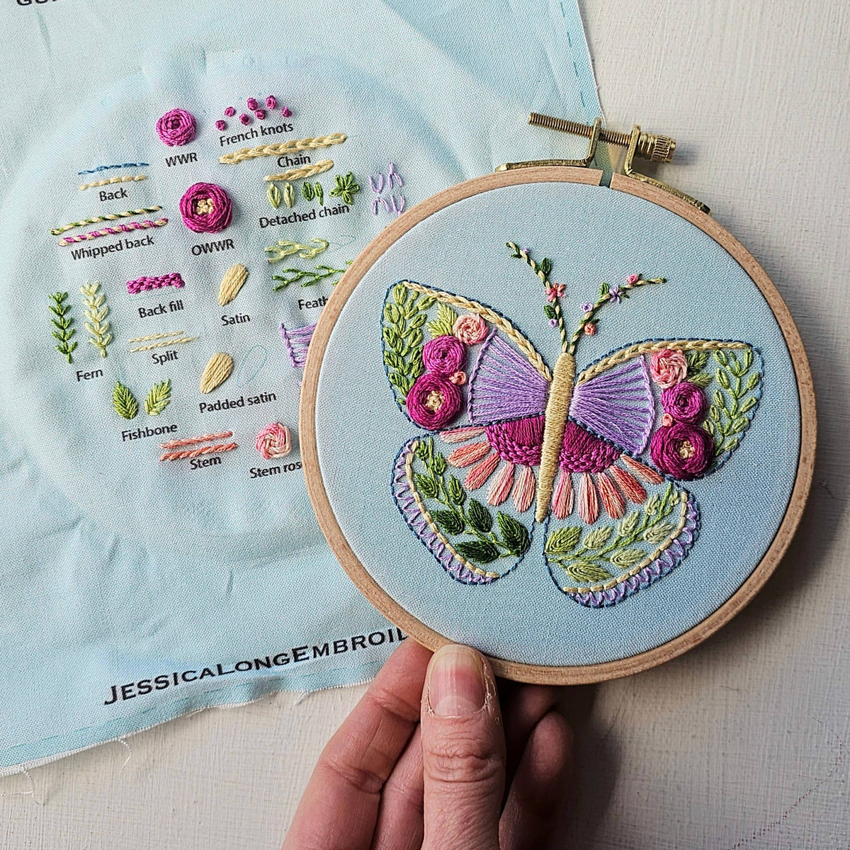 Beginner Butterfly Sampler Embroidery kit