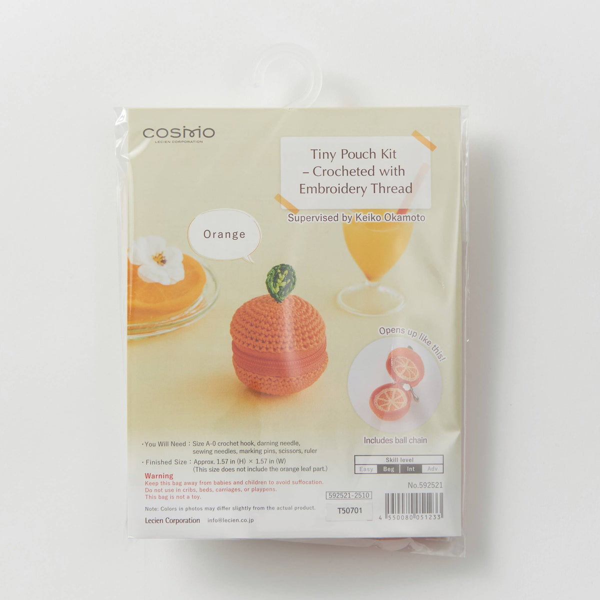 Cosmo Tiny Pouch Kit - Crochet with Embroidery Thread Kit