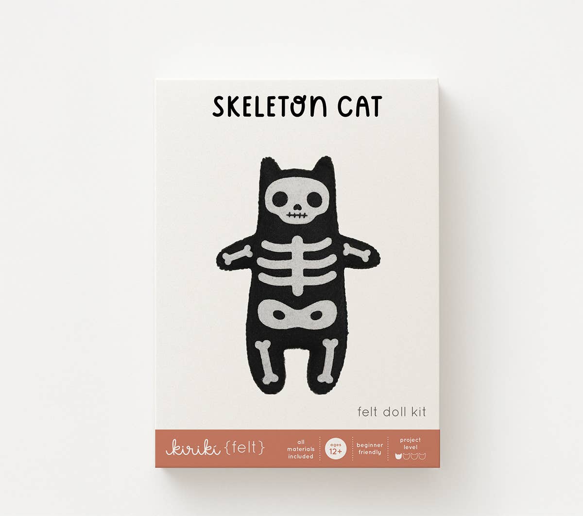 Skeleton Cat Felt Doll Kit