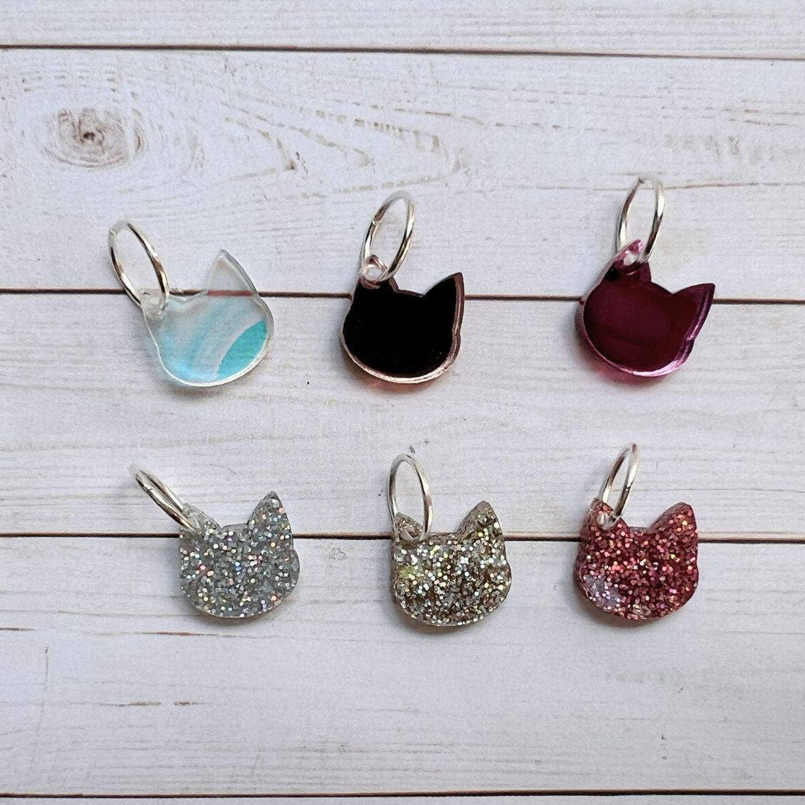 Sparkly Cats - Stitch Markers (set of 6)