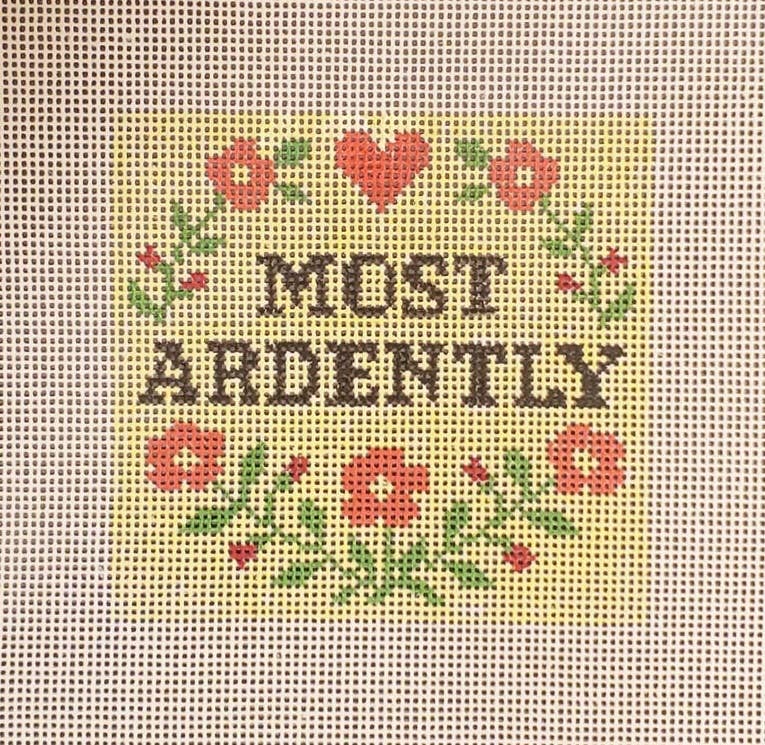 Needlepoint Canvas: Pride Prejudice Most Ardently