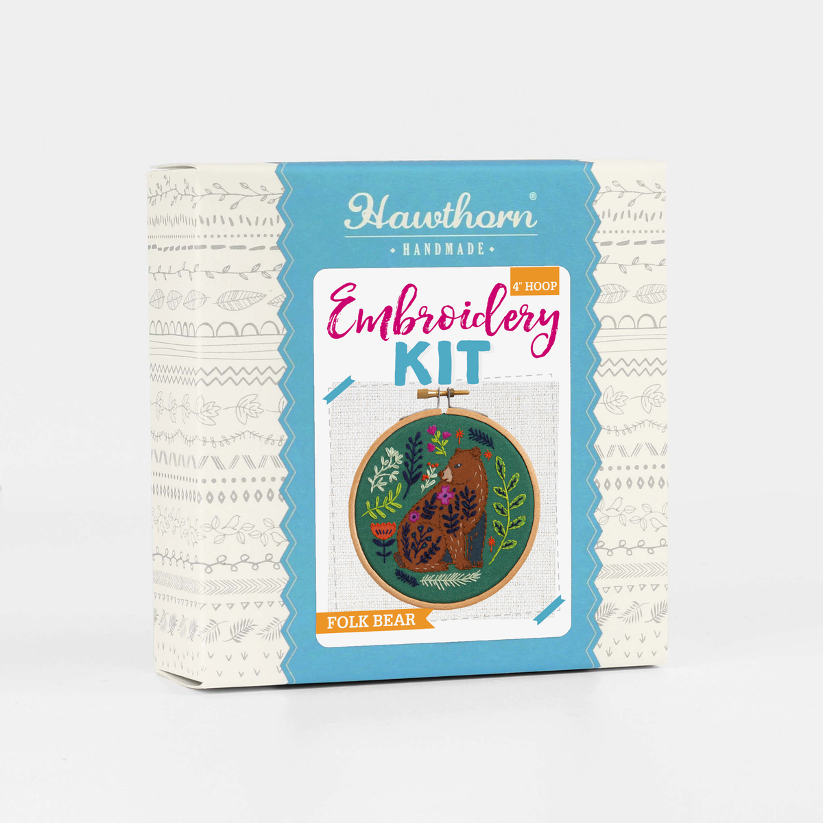 Folk Bear Mini Embroidery Kit | Complete Craft Kit
