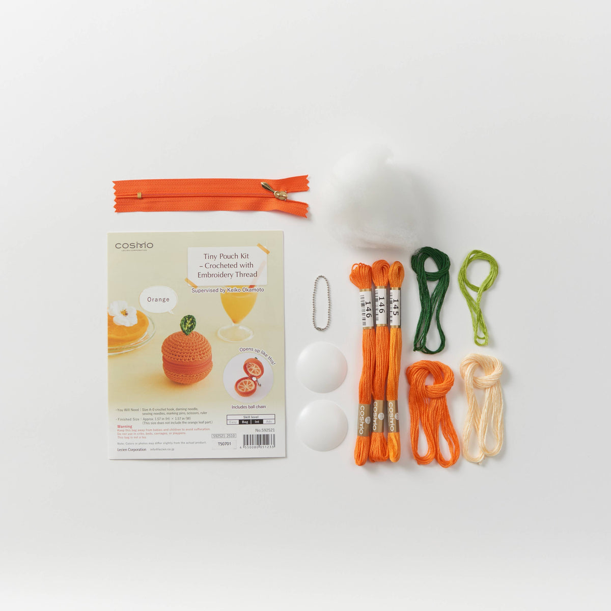 Cosmo Tiny Pouch Kit - Crochet with Embroidery Thread Kit