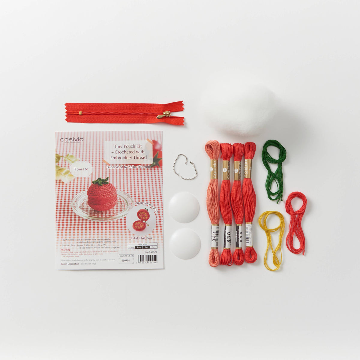 Cosmo Tiny Pouch Kit - Crochet with Embroidery Thread Kit