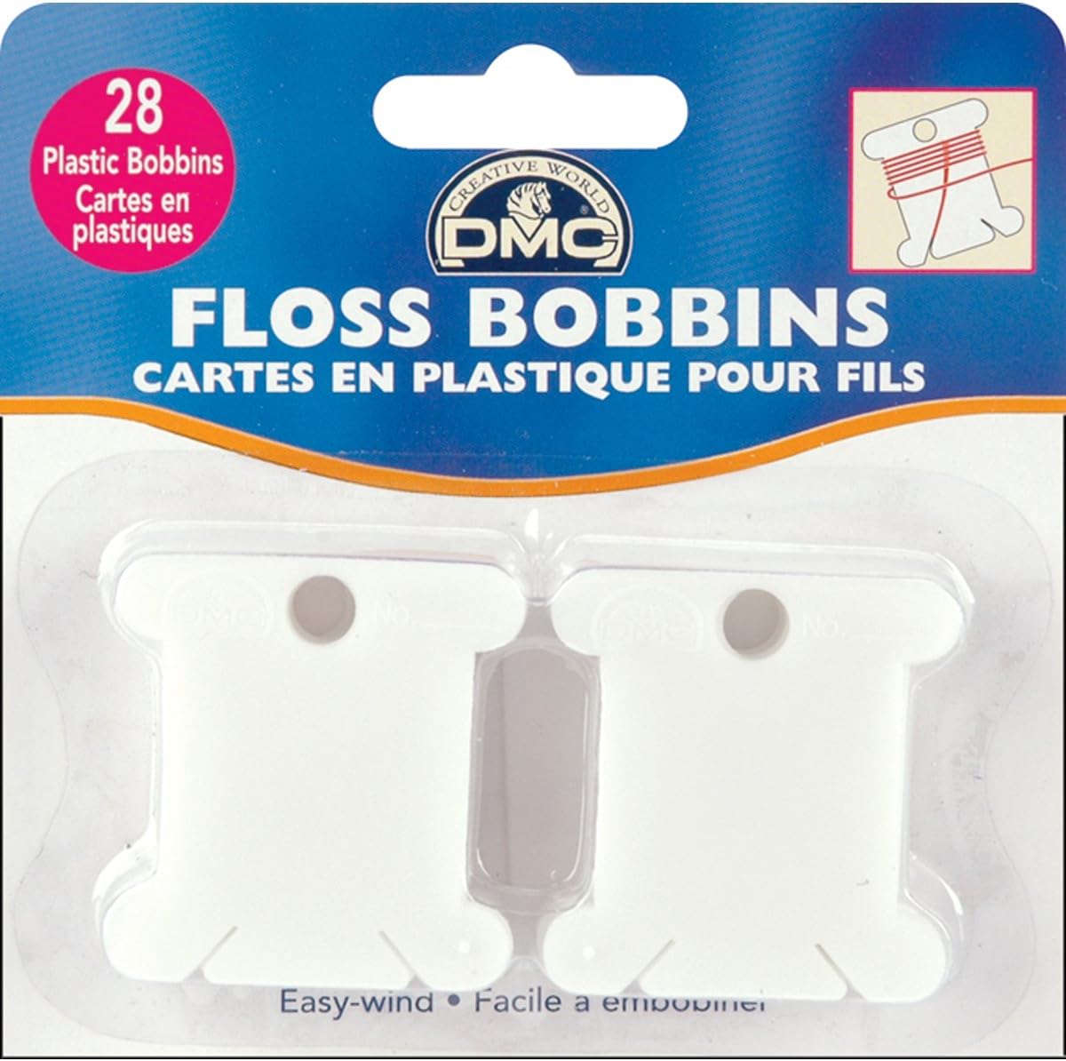 DMC - Plastic Bobbins with Metal Ring