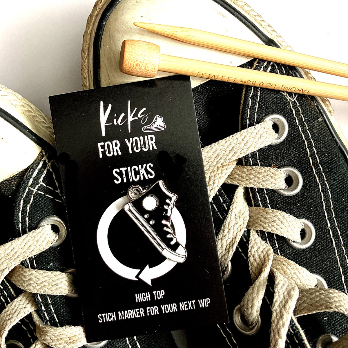 Kicks for Your Sticks Stitch Marker